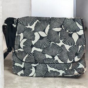 Sac besace en toile de coton à motif japonais avec anse réglable