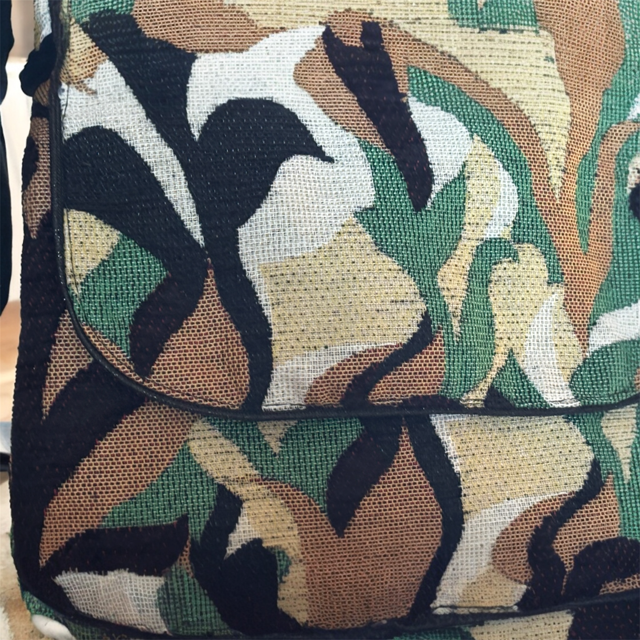 Sac besace en jacquard au motif jungle – Création artisanale française – Image 2