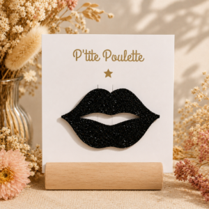Broche bouche pailletée – Création artisanale française