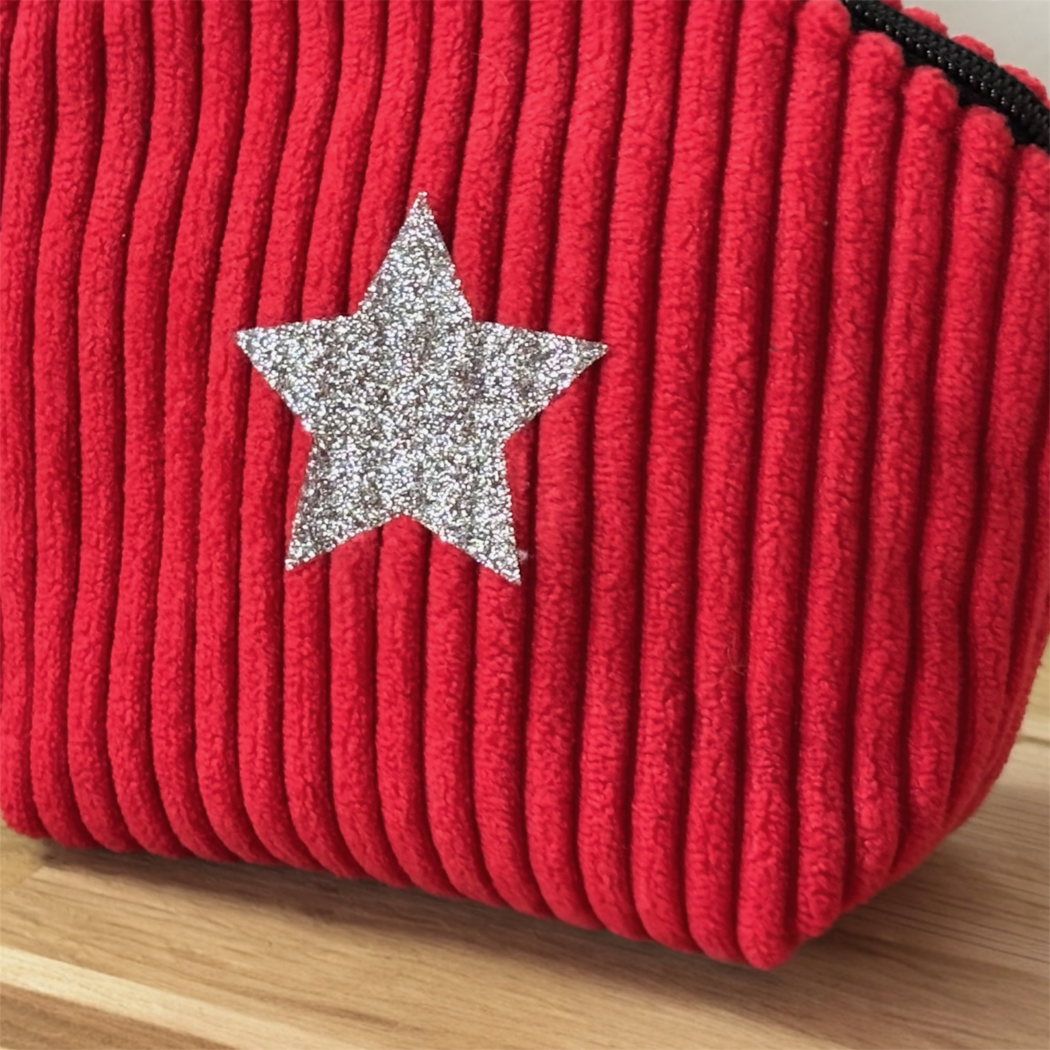 Porte-monnaie en velours côtelé rouge – Création artisanale française – Image 3