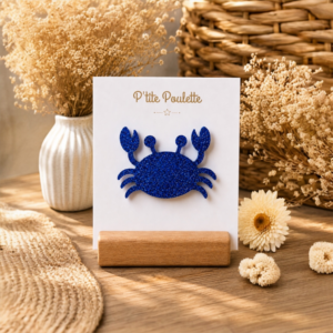 Broche crabe pailletée – Création artisanale française