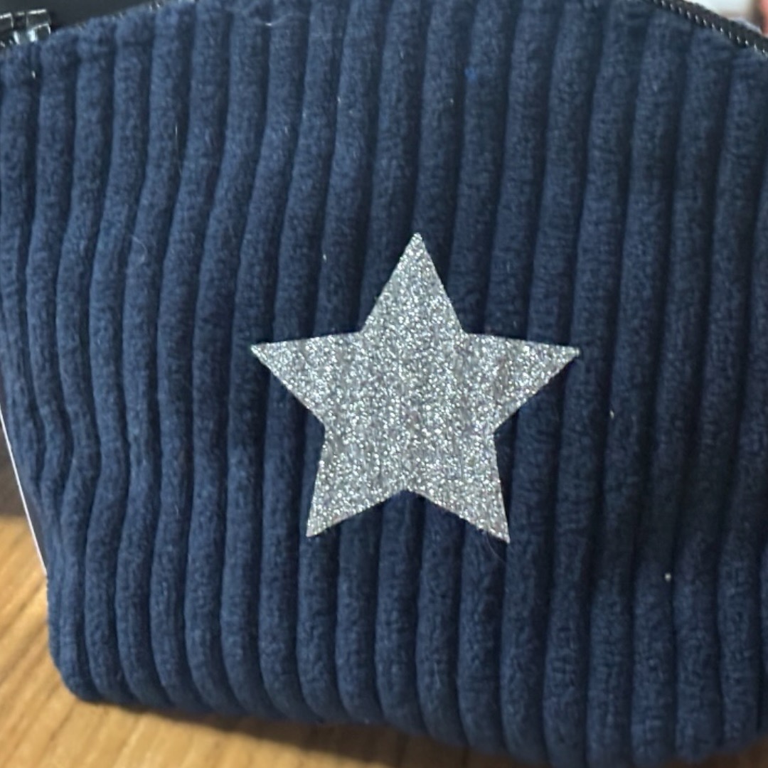 Porte-monnaie en velours côtelé bleu marine – Création artisanale française – Image 2