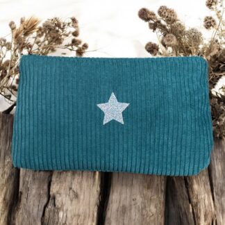 trousse en velours côtelé fait main