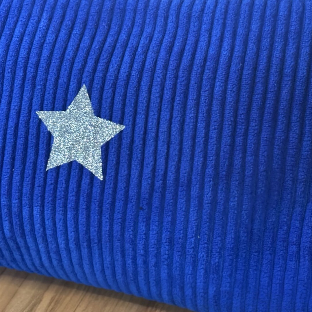 Trousse en velours côtelé bleu roi – Création artisanale française – Image 2