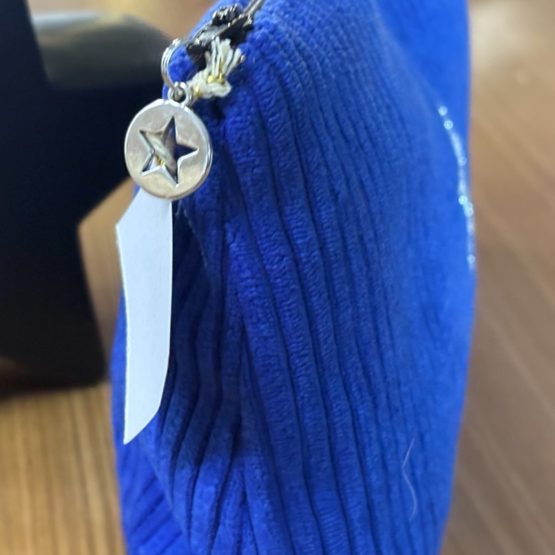 Trousse en velours côtelé bleu roi – Création artisanale française – Image 4