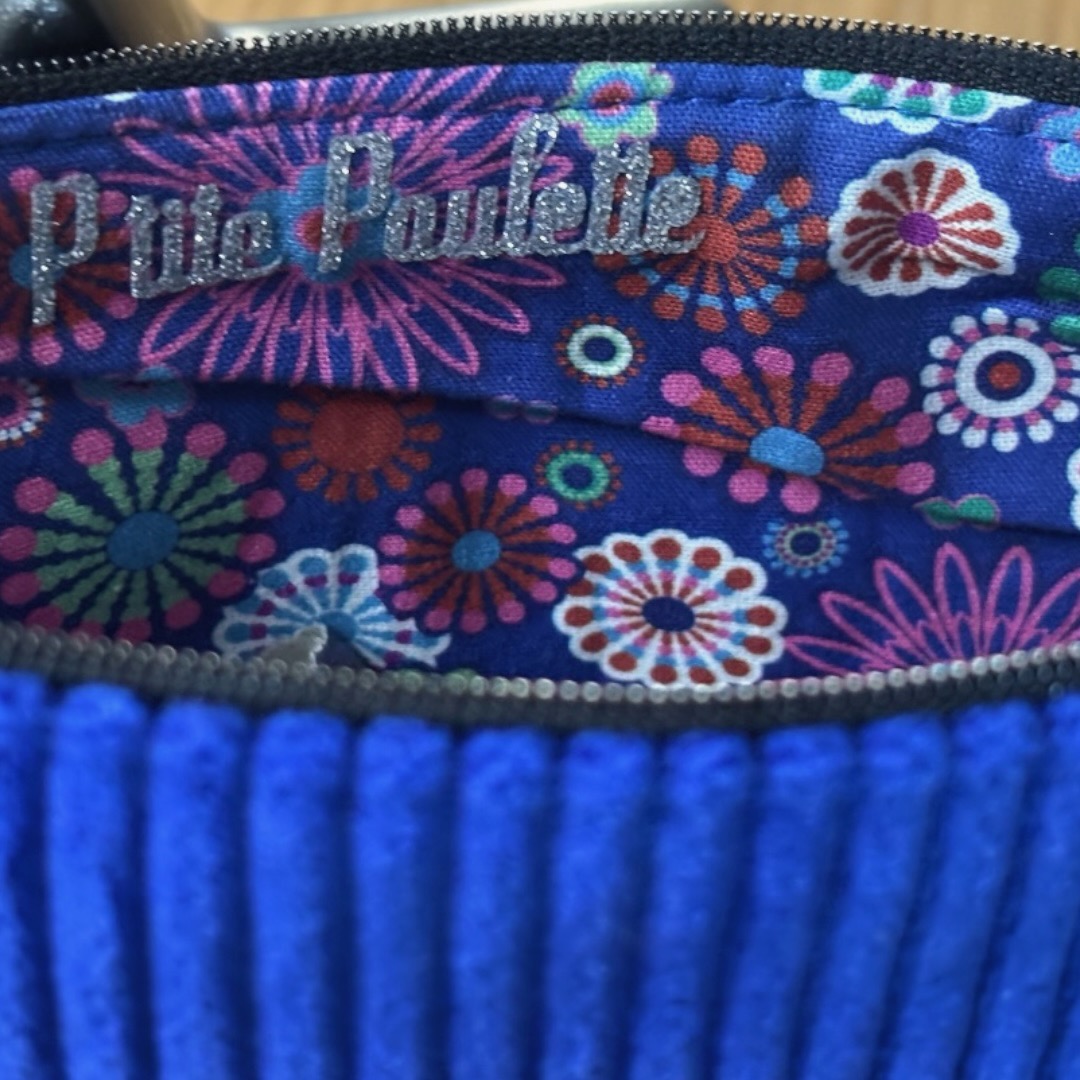 Trousse en velours côtelé bleu roi – Création artisanale française – Image 5