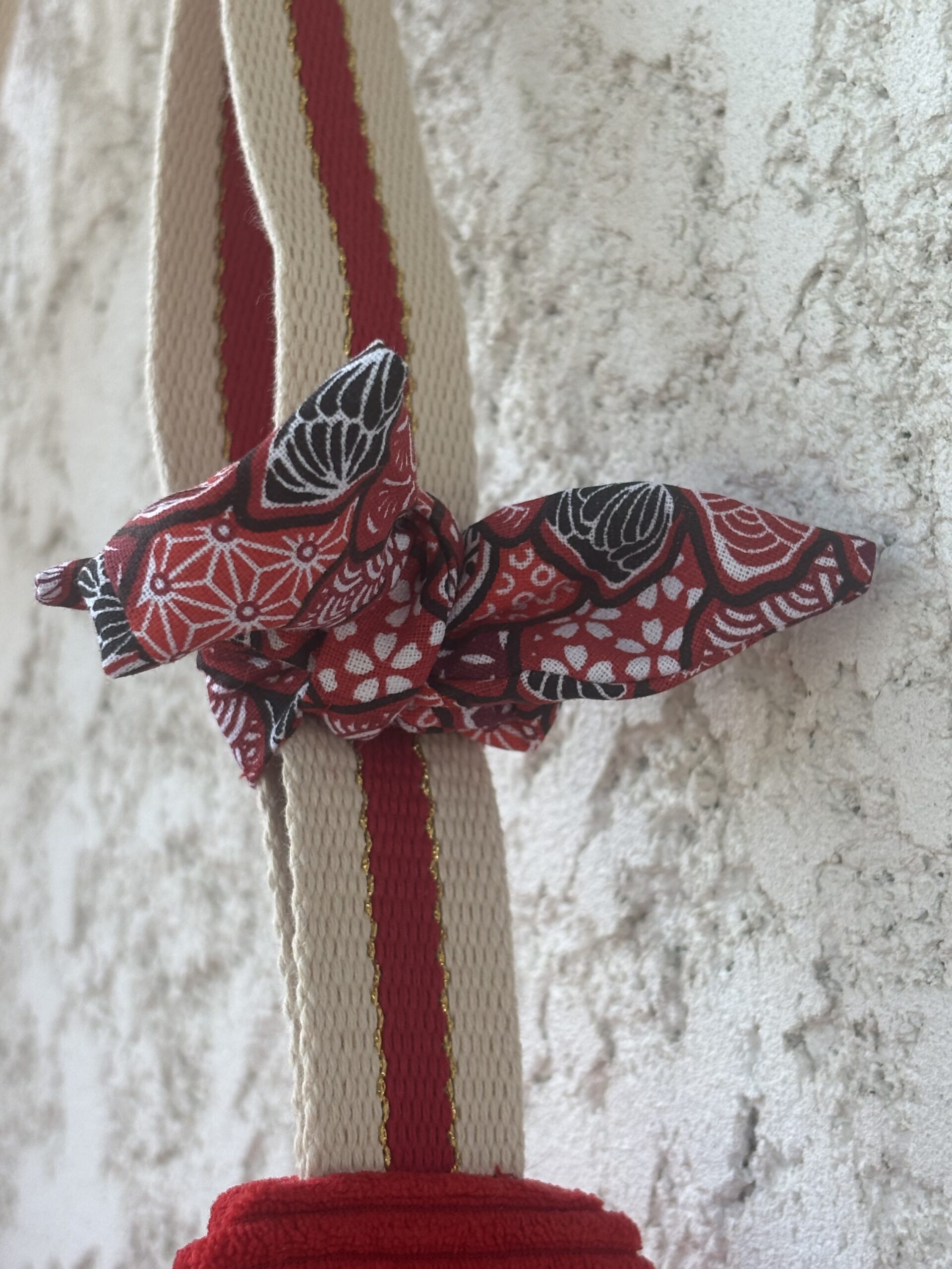 Sac lune en velours côtelé rouge– Création artisanale française – Image 3