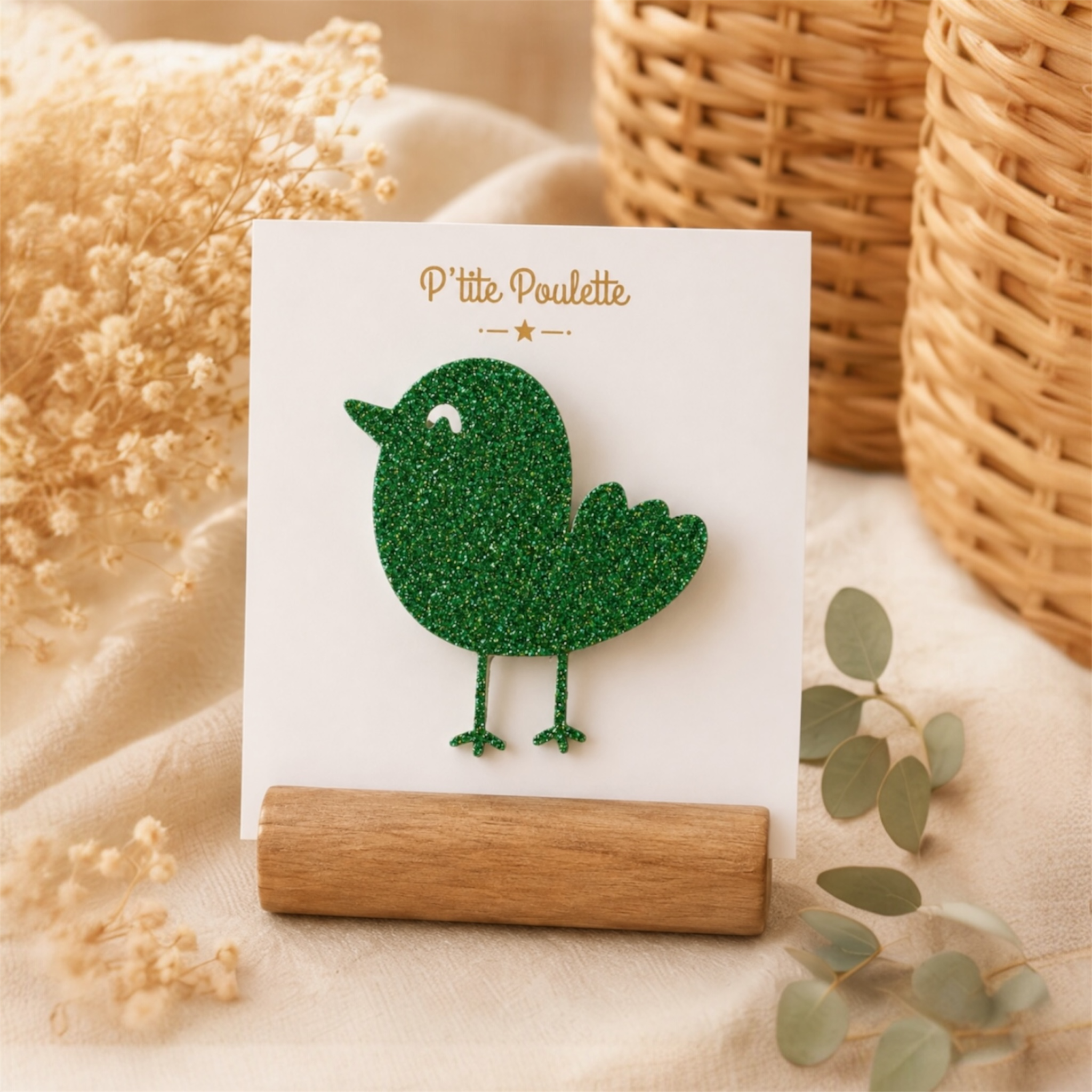 Broche oiseau pailletée – Création artisanale française – Image 5